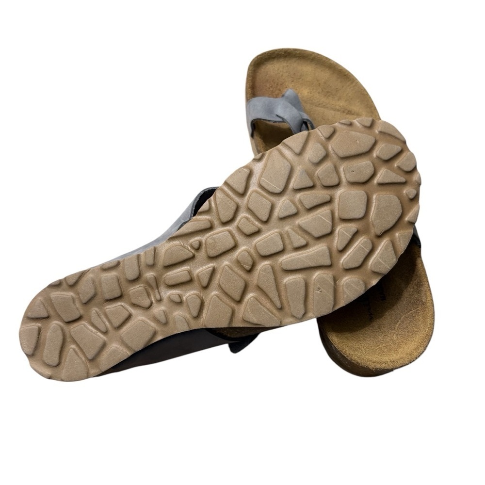 MILA PAOLI Gray Leather Sandals with Buckle Size 6.5 NWT — SUMMER CLOSET STAPLE! - Picture 6 of 6